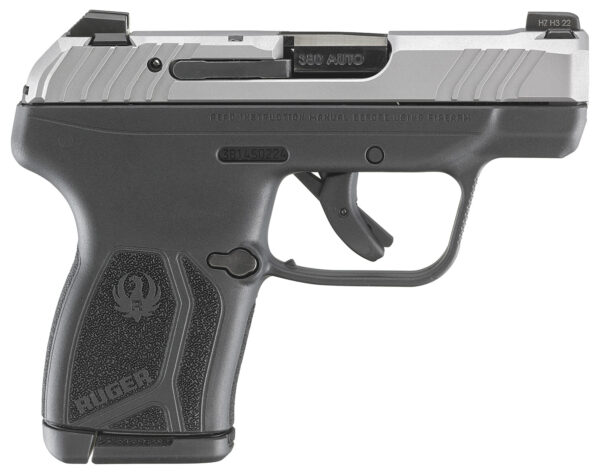 Ruger 13744 LCP Max  Compact 380 ACP 10+1 2.80" Black Oxide Steel Barrel, Matte Stainless Serrated Slide, Black Polymer Frame w/Serrated Trigger Guard w/Black Nylon Grip — view 1