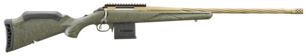 Ruger 46936 American II Predator Full Size 350 Legend 5+1 22" Burnt Bronze Cerakote Spiral Fluted Threaded Barrel & Alloy Steel Receiver w/Picatinny Rail, Green Splatter Adj LOP Synthetic Stock — view 1