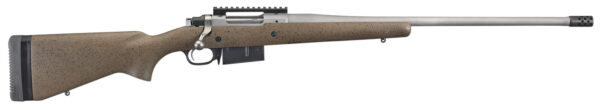 Ruger 47197 Hawkeye Long-Range Hunter Full Size 6.5 PRC 3+1 22"  Matte Stainless Steel Threaded Barrel, Picatinny Rail Stainless Steel Receiver, Black Speckled Brown Adj LOP Laminate Stock — view 1