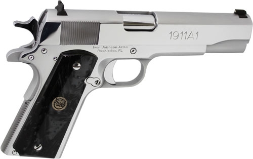 IVER JOHNSON 1911A1 38 SUPER - 5" FS 9RD CHROME BLACK PEARL — view 1