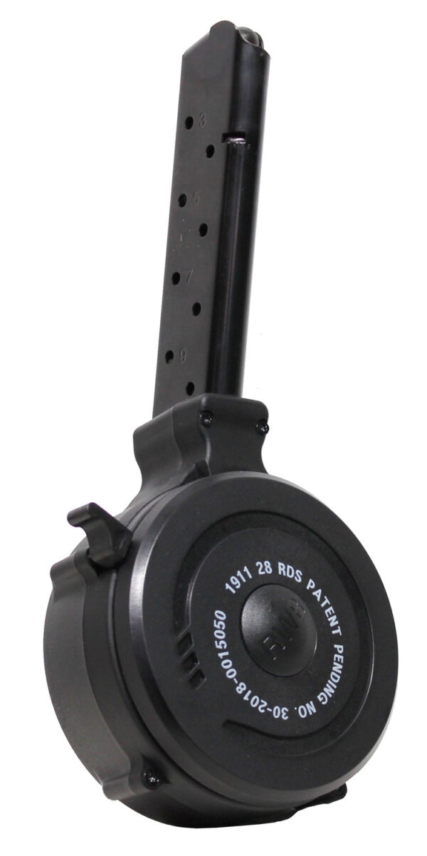 Iver Johnson Arms IJ1911DRUM45 1911  28rd Drum 45 ACP Black Metal w/Polymer Floor Plate — view 1