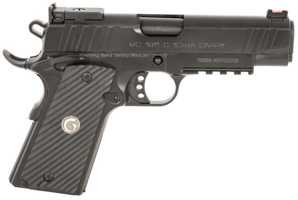 EAA GIRSAN 390605 MC1911 C  Carry Frame 10mm Auto 9+1, 4.40" Black Steel Barrel, Blued Serrated Steel Slide, Black Steel Frame w/Beavertail & Picatinny Rail, Black Grip, Ambidextrous — view 1
