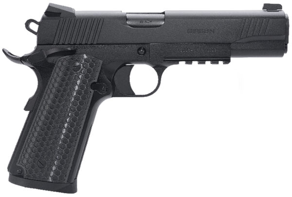 Girsan 392061 MC1911 S Untouchable Full Size Frame 9mm Luger 9+1 5" Black Steel Barrel, Black Serrated Steel Slide & Frame w/Beavertail & Picatinny Rail, Black Polymer Grip — view 1