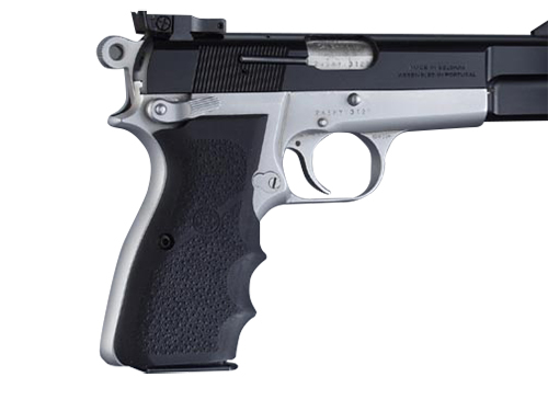 Hogue 09000 Rubber Grip  Black with Finger Grooves for Browning Hi-Power — view 1