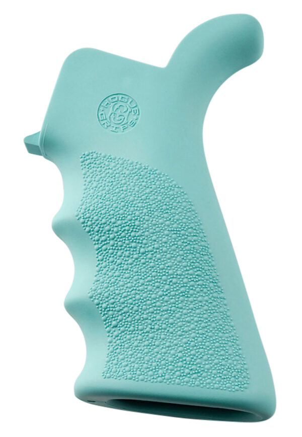 Hogue 13024 OverMolded Beavertail Cobblestone Aqua Blue with Finger Grooves for AR-15, M16 — view 1