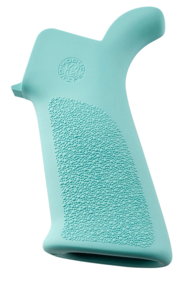 Hogue 13034 OverMolded Beavertail Cobblestone Aqua Blue Rubber Pistol Grip for AR-15, M16 — view 1