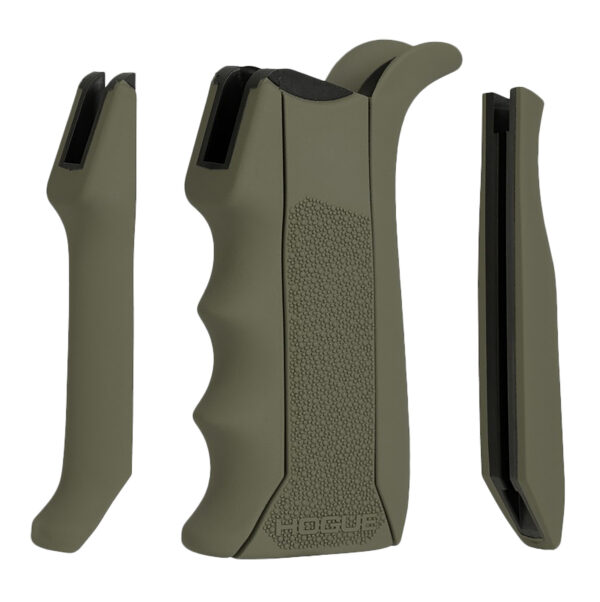 Hogue 13041 Modular Overmolded  OD Green Rubber Pistol Grip with Finger Grooves Fits AR-15/M16 — view 1
