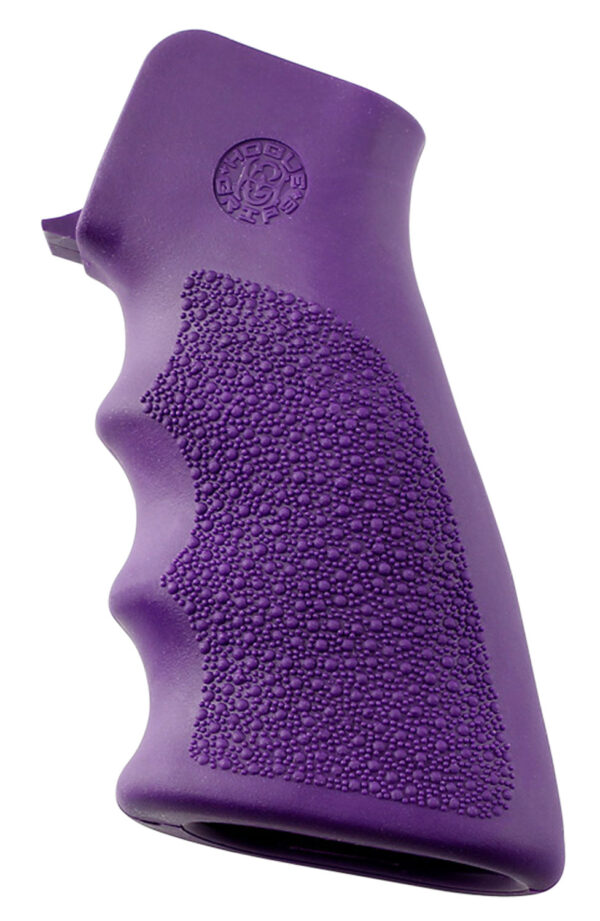 Hogue 15006 OverMolded Grip Cobblestone Purple Rubber with Finger Grooves for AR-15, M16 — view 1