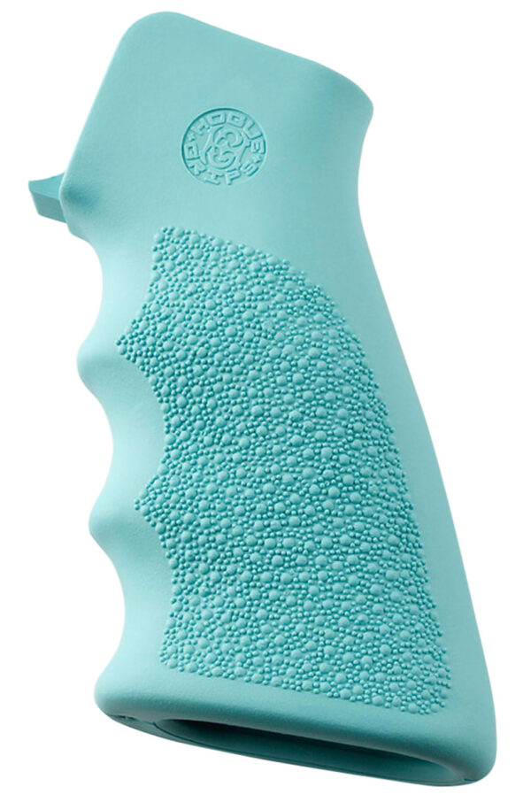 Hogue 15015 OverMolded Grip Cobblestone Aqua Blue Rubber with Finger Grooves for AR-15, M16 — view 1