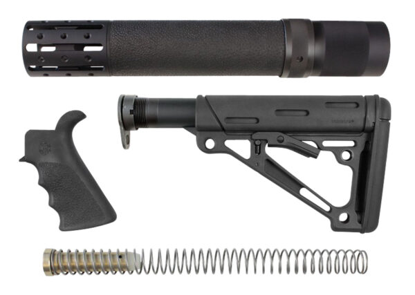 Hogue 15078 OverMolded Stock Kit Black Synthetic for AR-15, M16 Includes Rifle Length Forend & Finger Groove Grip — view 1