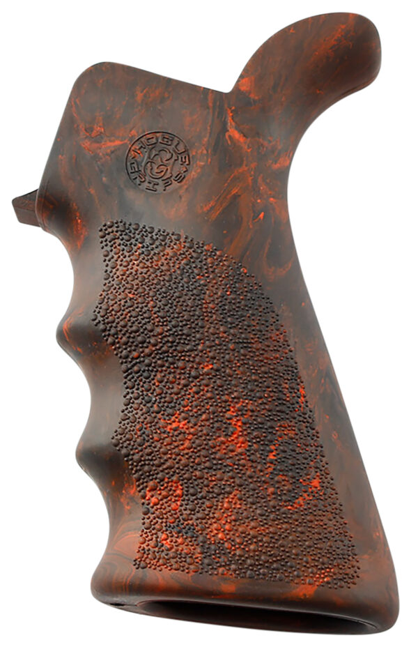 Hogue 15421 OverMolded Beavertail made of Rubber with Red Lava Finish, Cobblestone Texture & Finger Grooves for AR-15, M16 — view 1