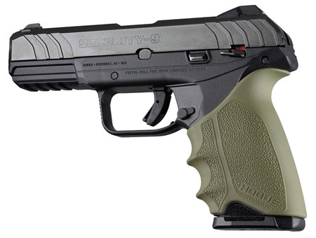 Hogue 17701 HandAll Beavertail made of Rubber with Textured OD Green Finish & Finger Grooves for Ruger Security-9 — view 1
