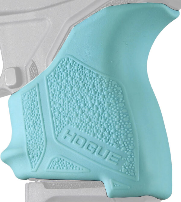 Hogue 18124 HandAll Beavertail Grip Sleeve made of Rubber with Textured Aqua Blue Finish for Ruger LCP II — view 1