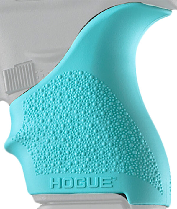 Hogue 18204 HandAll Beavertail Grip Sleeve Compatible w/Glock 42/43 Textured Aqua Blue Rubber — view 1