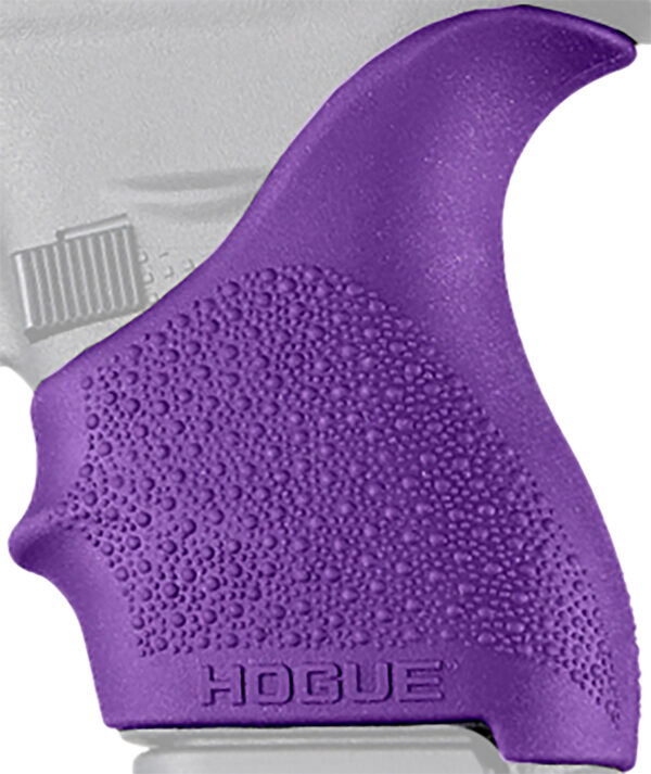 Hogue 18206 HandAll Beavertail Grip Sleeve Textured Purple Rubber for Glock 42, 43 — view 1