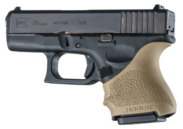 Hogue 18603 HandAll Beavertail Grip Sleeve Compatible w/Glock 26/27 Textured Flat Dark Earth Rubber — view 1