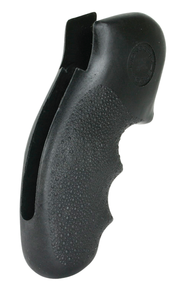 Hogue 19100 Monogrip Finger Grooves Black Nylon Cobblestone Finish Fits S&W K Frame with Round Butt — view 1