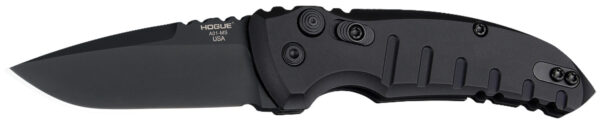 Hogue 24116 A01  2.75" Folding Drop Point Plain Black Cerakote 154CM SS Blade/Matte Black Aluminum Handle — view 1