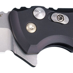 Hogue 24160 X1 MicroFlip 2.75" Folding Wharncliffe Plain Tumble Polish Tumble Polish CPM 154 SS Blade/Matte Black Anodized Aluminum Handle Includes Pocket Clip