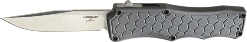 HOGUE EXPLOIT 3.5" OTF AUTO - ALUMINUM CLIP POINT BLADE GREY — view 1