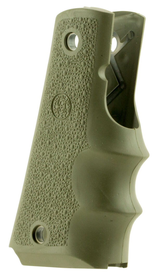 Hogue 45001 OverMolded Grip Cobblestone OD Green Rubber with Finger Grooves for 1911 Government — view 1