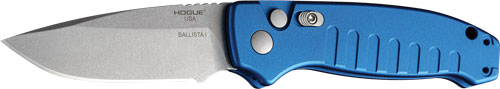 HOGUE BALLISTA-I BUTTON AUTO - DROP POINT BLADE TMBLD BLU 3.5 — view 1
