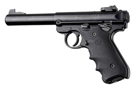 Hogue 79000 Rubber Grip  Black with Finger Grooves for Ruger Mark IV — view 1