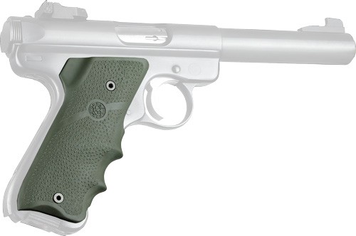 HOGUE GRIPS RUGER MKII/III - W/FINGER GROOVES OD GREEN — view 1