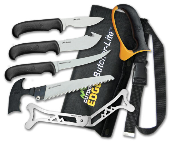 Outdoor Edge BL1 ButcherLite  4.30"/4.50"/5.9"/6" Folding Plain/Saw 420J2 Stainless Steel Blade FRN Black Handle — view 1