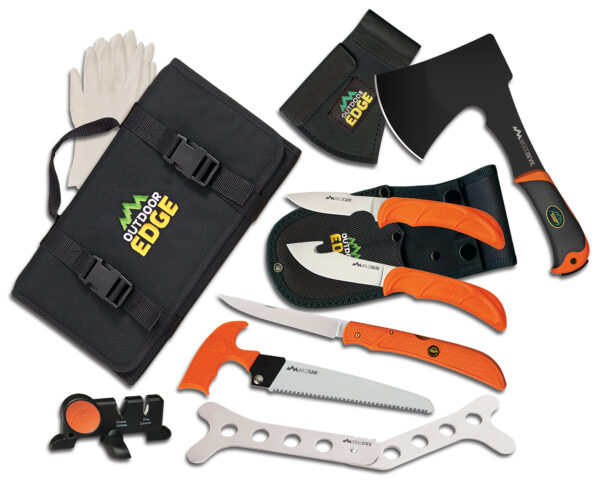 Outdoor Edge OF1 Outfitter Hunting Set Multiple 420J2 Stainless Steel Blade FRN Orange Handle — view 1