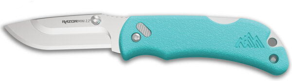 Outdoor Edge RMS222C RazorMini  2.20" Folding Plain 420J2 SS Blade Aqua ABS Polymer Handle — view 1
