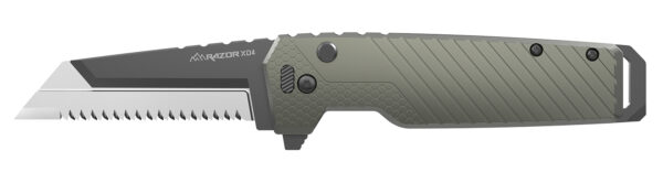 Outdoor Edge XDS430AC Razor XD4  3" Folding Serrated 420J2 SS Blade Green — view 1