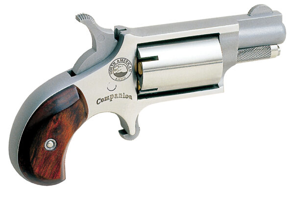 North American Arms 22LRCB Companion  SAO 22 Mag #11 Percussion 1.13" 5 Shot Stainless Barrel, Frame & Cylinder, Rosewood Birdshead Grip — view 1