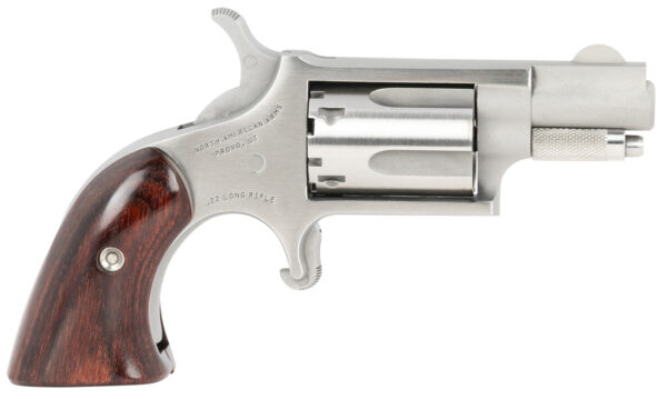 North American Arms 22LRGBG Mini-Revolver  Sports South Exclusive 2 LR 5 Shot 1.13" Stainless Steel Barrel, Frame & Cylinder, Wood Boot Grip, Exposed Hammer — view 1