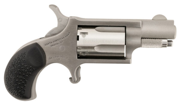 North American Arms 22LRGRCHS Mini-Revolver Carry Combo 22 LR 5 rd 1.13" Barrel, Stainless Steel Barrel/Cylinder/Frame, Black Rubber Grip, Includes Exclusive Holster Package — view 1