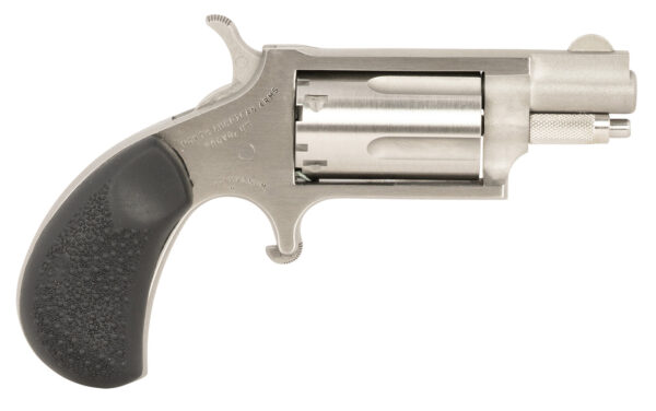 North American Arms 22MSGRCHSS Mini-Revolver Carry Combo Sports South Exclusive 22 WMR 5 Shot 1.13" Stainless Steel Barrel, Frame & Cylinder, Black Rubber Grip, Exposed Hammer, Side Carry Holster — view 1