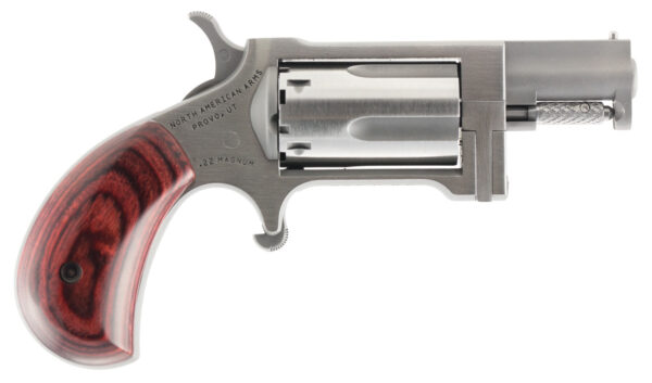 North American Arms SW Sidewinder  22 WMR 5 Shot 1.50" Stainless Steel Barrel, Frame & Cylinder, Rosewood Birdshead Grip Exposed Hammer — view 1