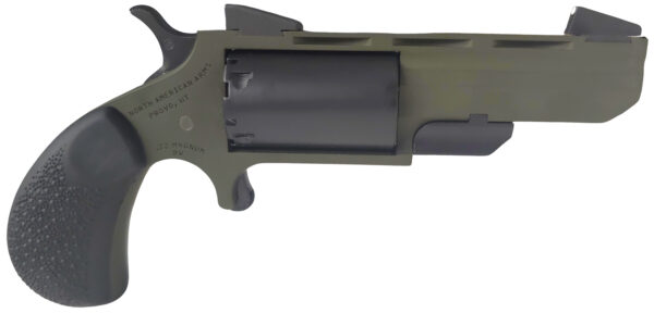 North American Arms NAATGHCB Green Huntsman Conversion 22 LR/22 Mag 5rd 2" Heavy Vent Rib Barrel, OD Green Cerakote Steel Frame, Matte Black Cylinder, Black Cobblestone Rubber Grip — view 1