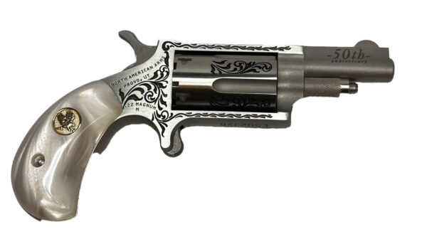 Mini-Rev 22Mag 50th Anni SS/White Prl Grip 5rd — view 1