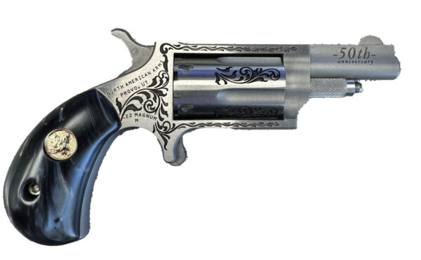 Mini-Rev 22Mag 50th Anni SS/Blk Pearl Grip 5rd — view 1