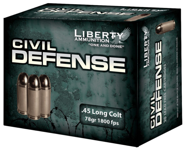 Liberty Ammunition LACD45031 Civil Defense  45Colt 78gr Lead Free Fragmenting Hollow Point 20 Per Box/50 Case — view 1