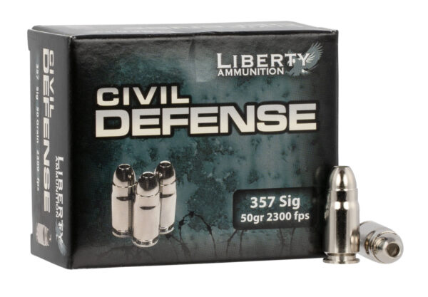 Liberty Ammunition LACD357SIG053 Civil Defense  357Sig 50gr Lead Free Fragmenting Hollow Point 20 Per Box/50 Case — view 1