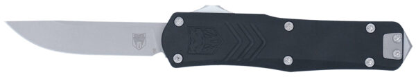 CobraTec Knives SBLKFSXGEN3DNS FS-X Gen III Small 2.75" OTF Drop Point Plain Stonewashed D2 Steel Blade, 3.88" Aluminum Handle — view 1