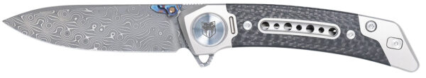 CobraTec Knives CTEMPDAMDNS Emperor  3" Folding Drop Point Plain Damascus VG-10 SS Blade, 4.25" Carbon Fiber/SS Titanium Handle — view 1