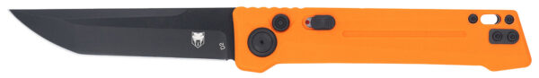 CobraTec Knives CTIFRORG Inferno  3.50" OTF Tanto Plain Black TiCN D2 Steel Blade, 4.75" Blaze Orange Textured Handle — view 1