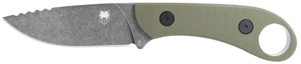 CobraTec Knives SD2DNSODGGEN2 Skinner Gen II 3.50" Fixed Plain Stonewashed D2 Steel Blade, 4.31" OD Green Textured G10 Scales Handle w/Finger Ring — view 1