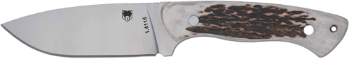 COBRATEC TWIN MOUNTAIN 4" - FIXED BLADE GENIUN STAG W/SHTH — view 1