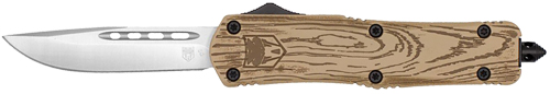 COBRATEC MEDIUM FS3 OTF 3" D2 - WOOD GRAIN CERAKOTE DROP POINT — view 1