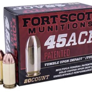 FORT SCOTT MUNITIONS LEAD FREE PISTOL AMO 45 AUTO 180 GR TUI BRASS CASE 20-RD ( 25 BOXES PER CASE )