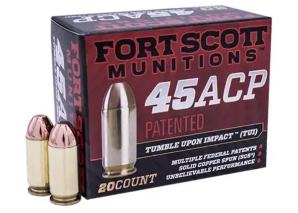 FORT SCOTT MUNITIONS LEAD FREE PISTOL AMO 45 AUTO 180 GR TUI BRASS CASE 20-RD ( 25 BOXES PER CASE ) — view 1